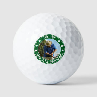 Six-tee Still Swinging Personalised 60th Birthday Golf Balls