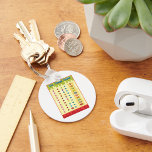 Six Times Table Keychain<br><div class="desc">A design to help you with your times table. This design is the six times table chart. You will be a master at the times table before you know it. This six times table design looks great on this keychain. Perfect for yourself or as a gift</div>