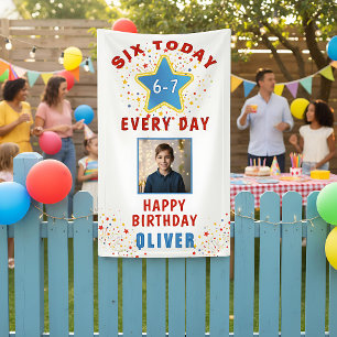 Six Today 6 7 Every Day Meme Photo 6th Birthday  Banner