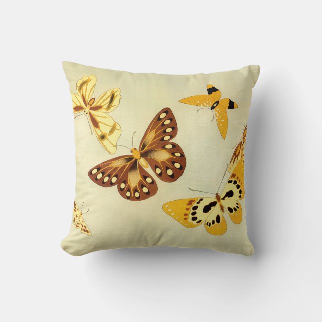 Six Vintage Butterflies Cushion (Front)