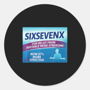 Sixsevenx Relief From Meme Numbers Parody Teacher  Classic Round Sticker