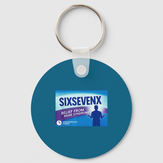 Sixsevenx Relief From Meme Numbers Parody Teacher  Key Ring (Front)