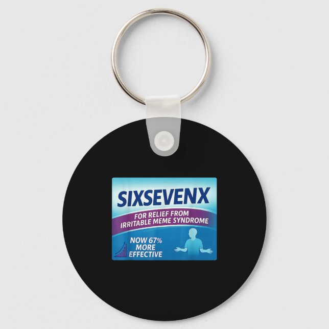 Sixsevenx Relief From Meme Numbers Parody Teacher  Key Ring (Front)