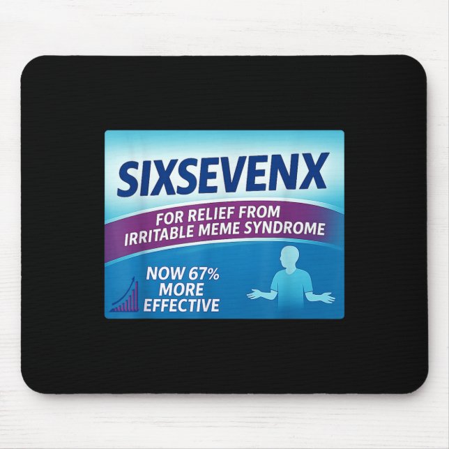 Sixsevenx Relief From Meme Numbers Parody Teacher  Mouse Mat (Front)