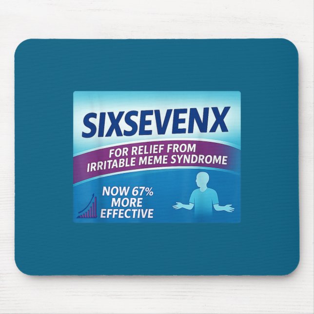 Sixsevenx Relief From Meme Numbers Parody Teacher  Mouse Mat (Front)