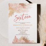 Sixteen Boho Pink Floral 16th Birthday Party Invitation<br><div class="desc">This is a Sixteen Boho Pink Floral Flower 16th Birthday Party Invitation!</div>