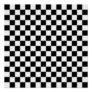 Sixteen by Sixteen Chequered Board Chessboard Poster