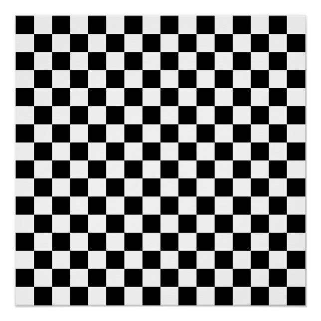 Sixteen by Sixteen Chequered Board Chessboard Poster (Front)