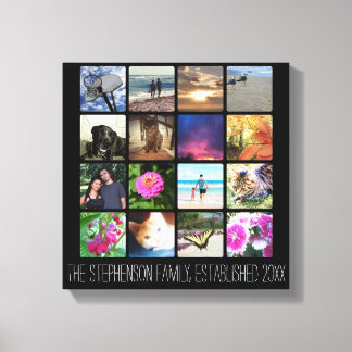 Sixteen Rounded Corners Photo Collage or Instagram Canvas Print