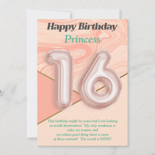 Sixteen year old girls Happy Birthday card