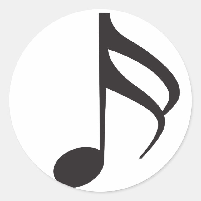 Sixteenth_Note Classic Round Sticker (Front)