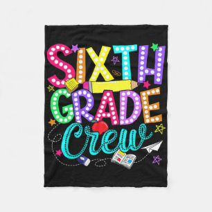 Sixth 6th Grade Crew Back To School Teacher Boy Gi Fleece Blanket