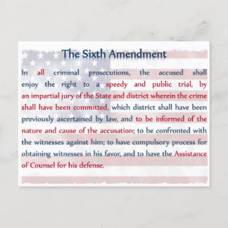 Sixth Amendment Postcard