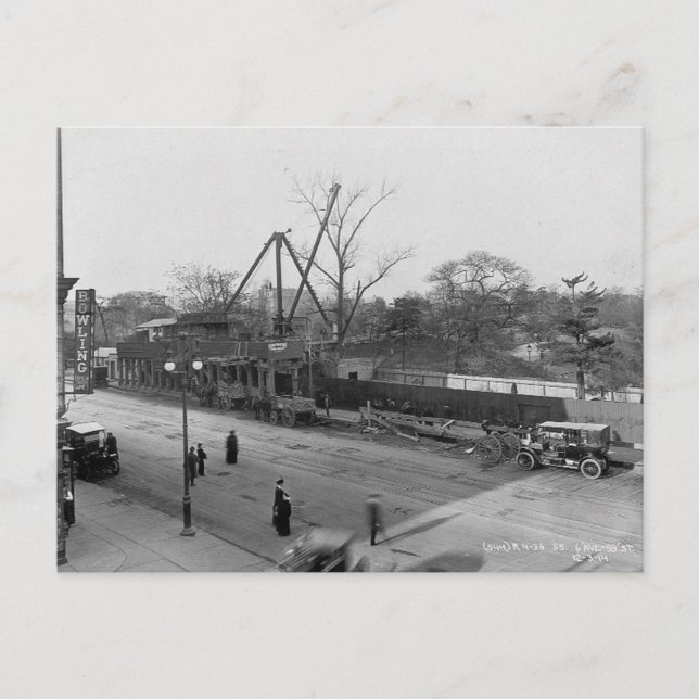 Sixth Avenue & 59th Street View Central Park NYC Postcard (Front)