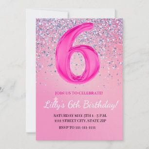 Sixth Birthday Girl Invitation