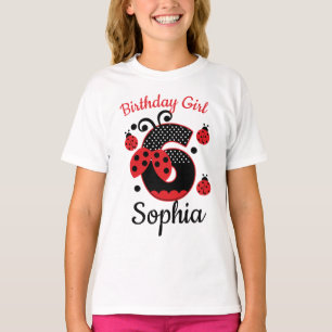 Sixth Birthday ladybug 6   custom designs T-Shirt