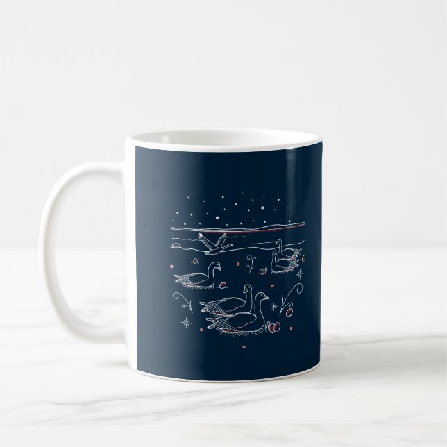 Sixth Day of Christmas Coffee Mug (Blue) (Left)