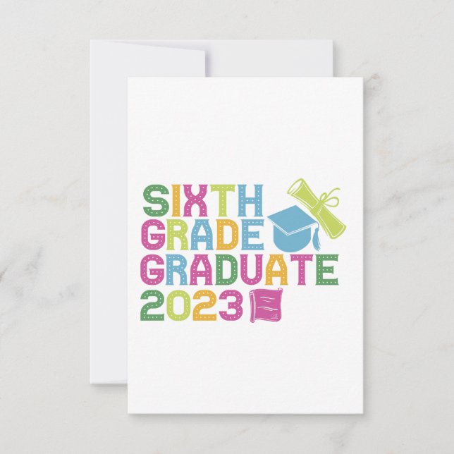 Sixth Grade Graduate 2023 Graduation Vacation Gift Thank You Card (Front)