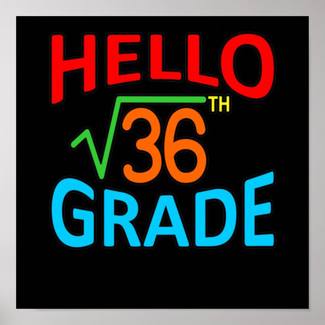 Sixth Grade Math Student Mathematics Maths Teacher Poster (Front)