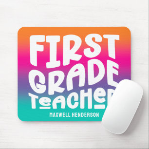 Sixth Grade Teacher Colorful Ombre Mouse Mat