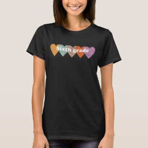 Sixth Grade Teacher Hearts Back to School Cute Rai T-Shirt