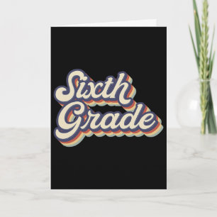 Sixth Grade Teacher Retro Vintage 6th Grade Teache Card