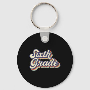 Sixth Grade Teacher Retro Vintage 6th Grade Teache Key Ring