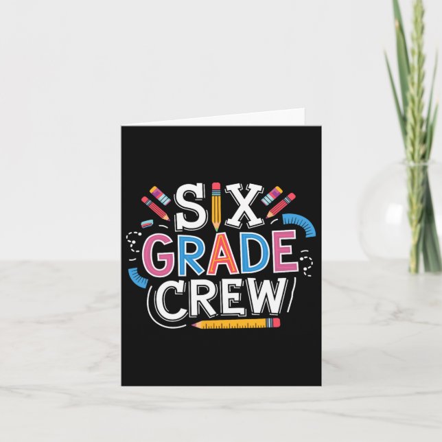 Sixth Grade Team  Card (Front)
