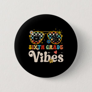 Sixth Grade Vibes - 6th Grade Team Retro 1st Day O 6 Cm Round Badge
