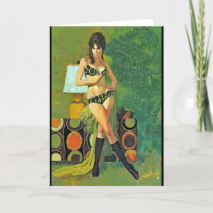 Sixties chick thank you card