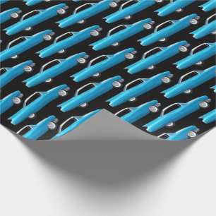 Sixties finned Caddy in blue Wrapping Paper
