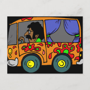 Sixties Hippie Van Postcard