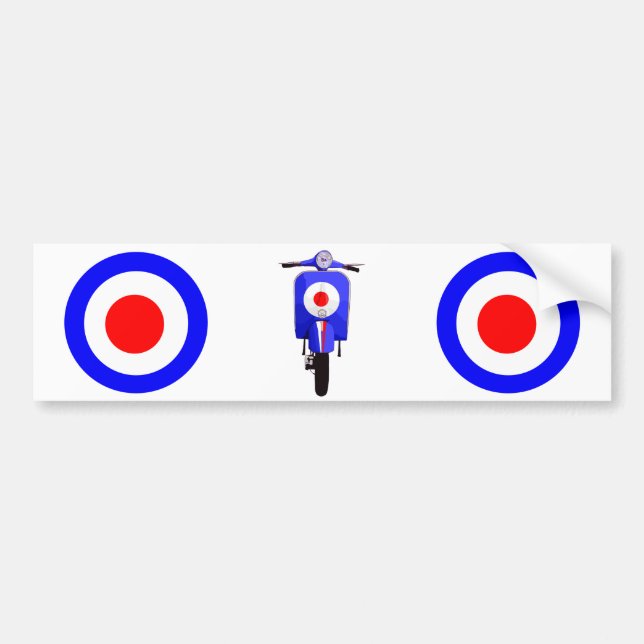 Sixties Look Scooter on Mod Target Bumper Sticker (Front)