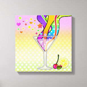SIXTIES POP ART STYLE MARTINI CANVAS PRINT
