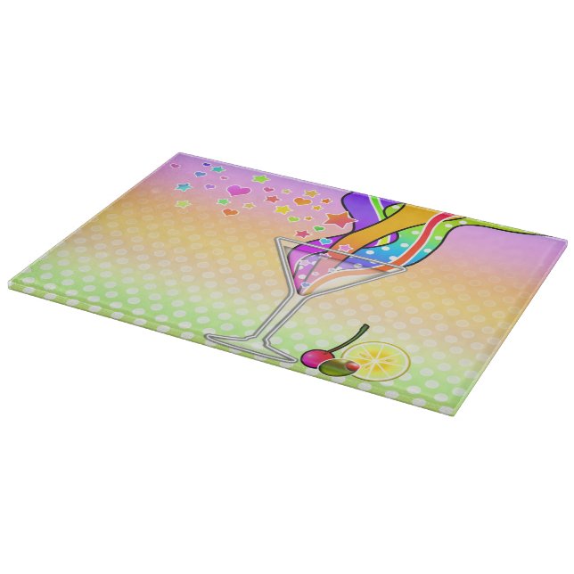 SIXTIES POP ART STYLE MARTINI CUTTING BOARD (Corner)