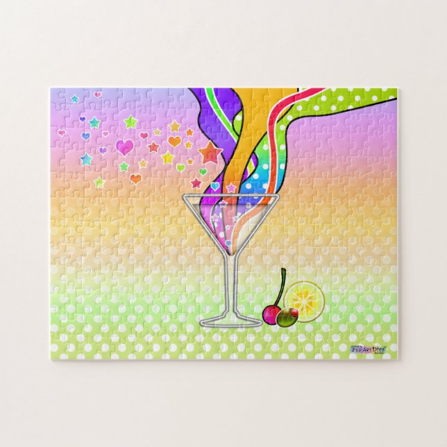 SIXTIES POP ART STYLE MARTINI JIGSAW PUZZLE (Horizontal)