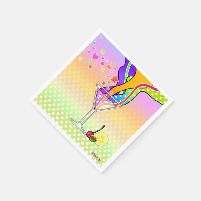 SIXTIES POP ART STYLE MARTINI NAPKIN (Corner)