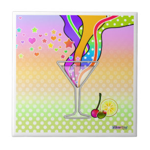 SIXTIES POP ART STYLE MARTINI TILE