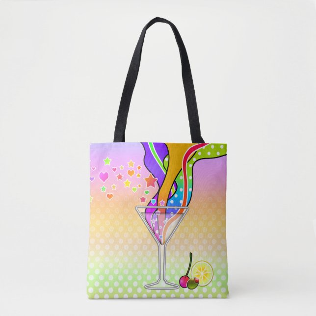 SIXTIES POP ART STYLE MARTINI TOTE BAG (Front)