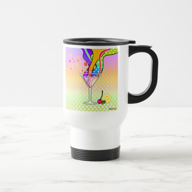 SIXTIES POP ART STYLE MARTINI TRAVEL MUG (Right)