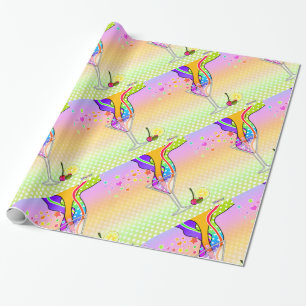SIXTIES POP ART STYLE MARTINI WRAPPING PAPER