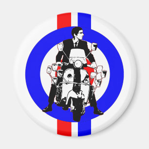 Sixties Scooter Rideron target and stripes Magnet