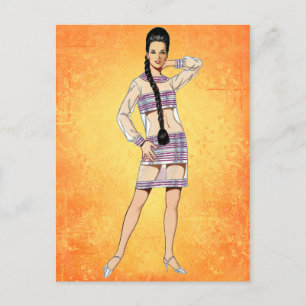 Sixties Transparent Dress Postcard