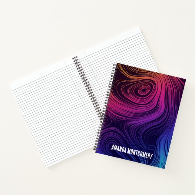 Sixties Vibe Circles & Swirls Cool Pattern Notebook (Inside)
