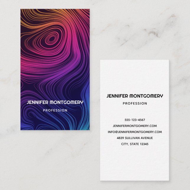 Sixties Vibe Circles & Swirls Pattern Business Card (Front/Back)