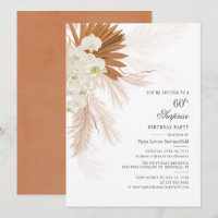 Sixtieth 60th Birthday Party Pampas Grass Modern