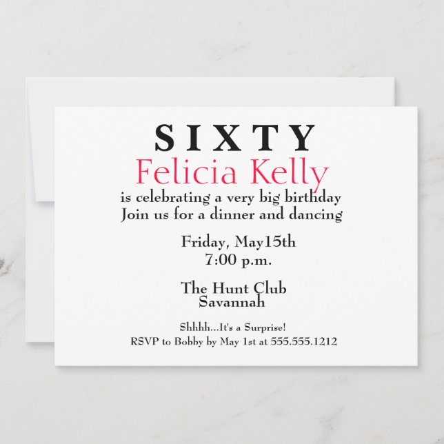 Sixtiety Birthday Invitation (Front)