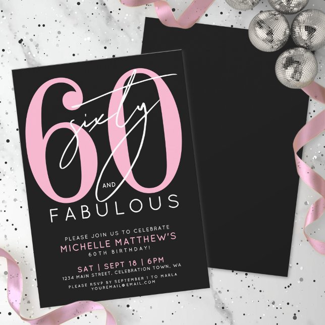 Sixty And Fabulous 60th Birthday Party Invitation (Sixty And Fabulous 60th Birthday Party Invitation )