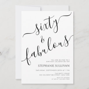 Sixty And Fabulous 60th Birthday Party Invitation