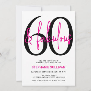Sixty and Fabulous 60th Birthday Party Invitation